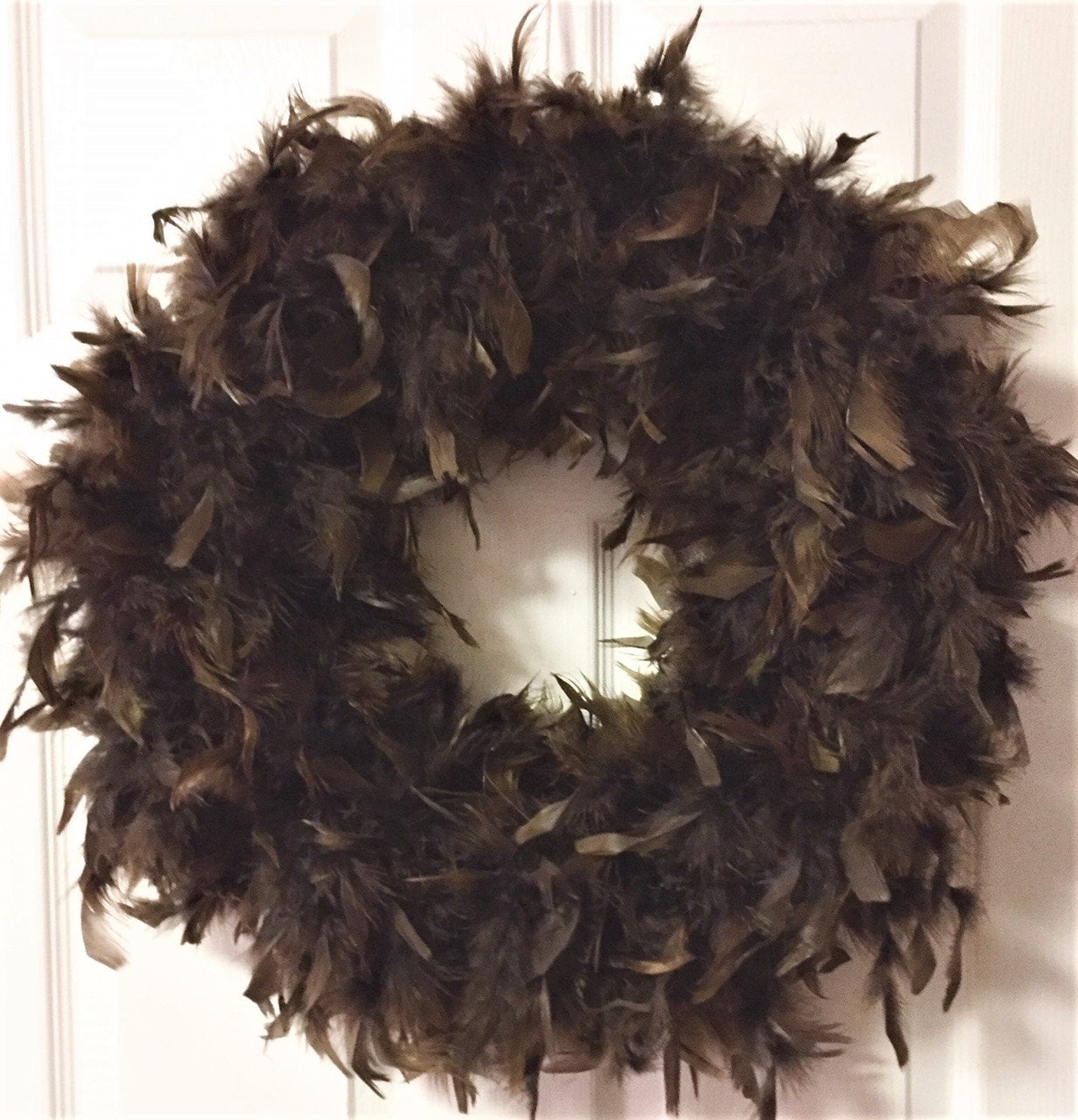 Espresso Brown Feather Wreath