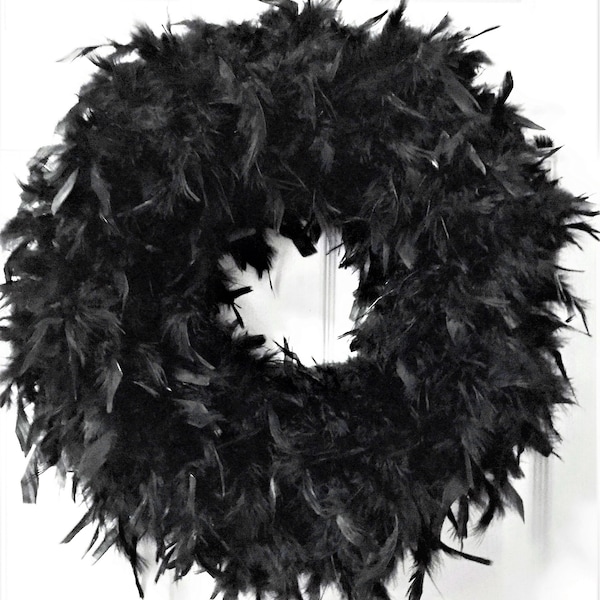 Victorian Black Feather Wreath