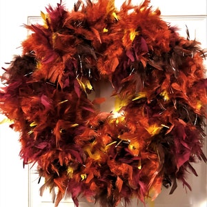 Autumn Foliage Feather Wreath