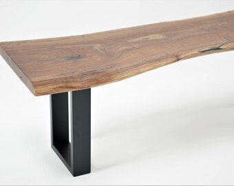 Black Walnut Live Edge Bench Seat I Living Edge Bench Seat I Etsy