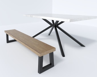 Base de mesa de acero / Marco de araña / Configuración de tubos de 2x2 / Personalice sus dimensiones