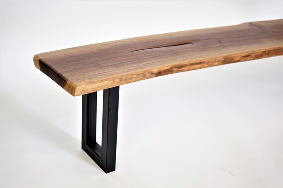 Black Walnut Live Edge Bench Seat I Living Edge Bench Seat I Etsy