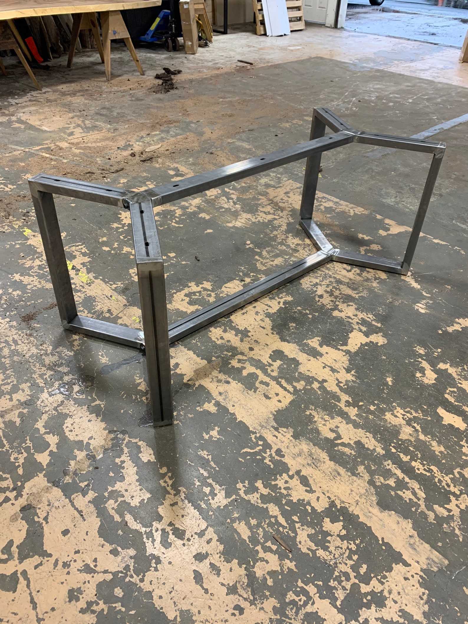 Chevron Table Base Heavy Duty Frame Stone Table Base Etsy