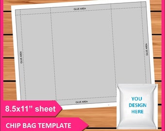 Chip Bag Template Psd Png And Svg Files 8 5x11 Digital Printable Instant Download Diy Party Treat Gift Favors Bag Snack Bag 3d Mockup Logo Free