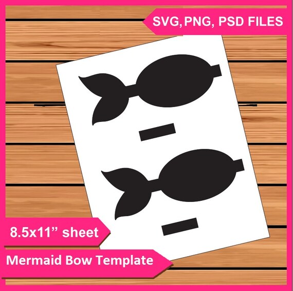 Download Mermaid Bow Template Mermaid Hair Bow Hairbow Template Instant Free Download Psd Mockup Design