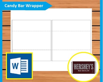Hershey Candy Bar Wrapper Template Instant Download Ms Word Doc File Digital Printable Party Treat Chocolates Gift Favors With Microsoft Amazing Free Mockups Templates Design