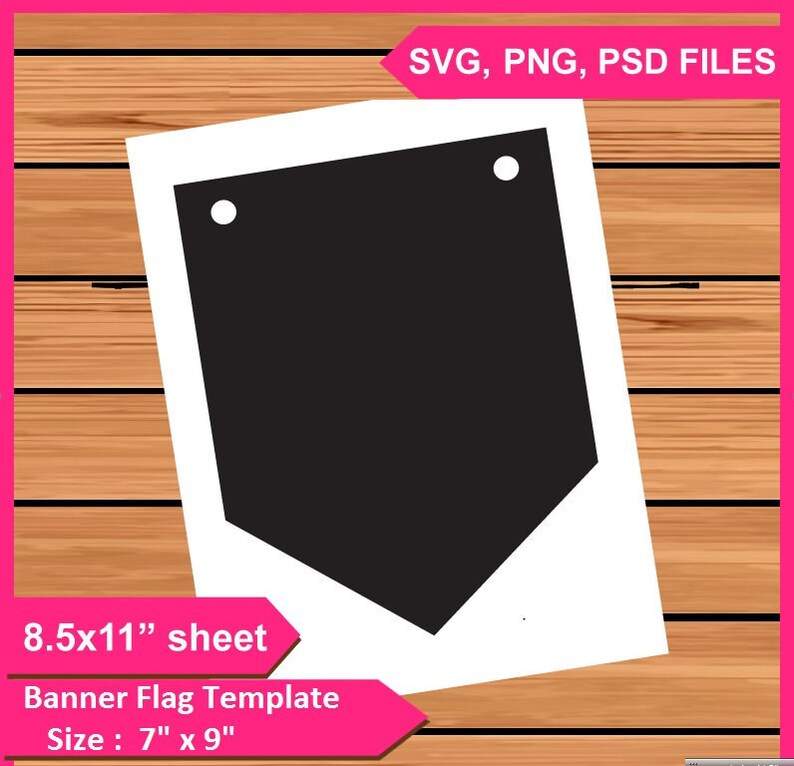 Pennant Banner Template Instant Download Psd Png And Svg Etsy