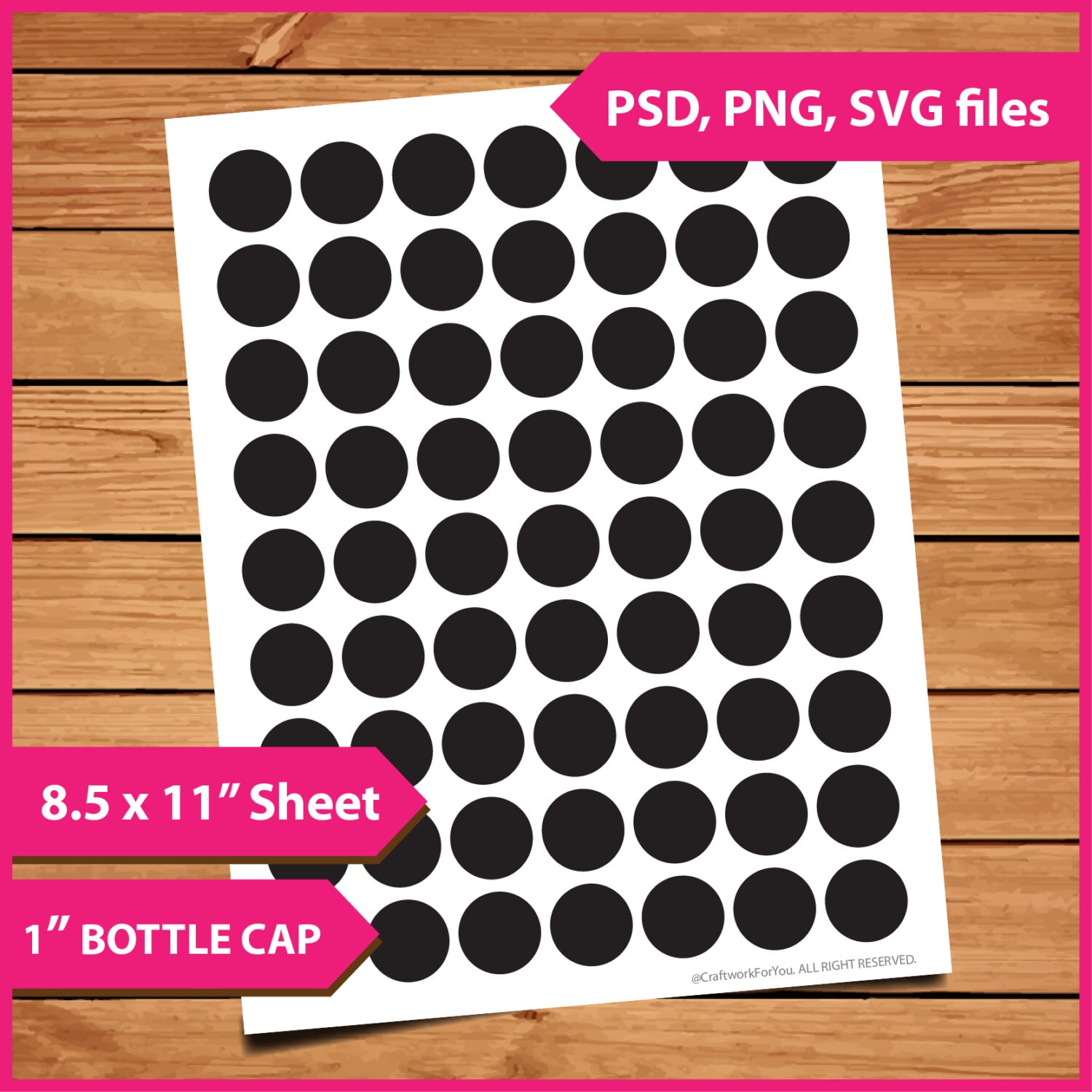 Bottle Cap template Instant Download PSD PNG and SVG Files Etsy