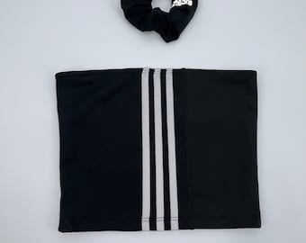 Reworked 1/1 Adidas Tube Top and Scrunchie Set Black and White Small