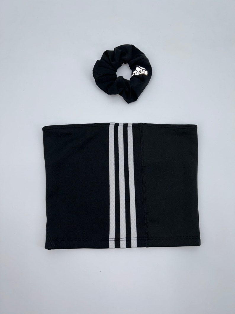 Retravaillé 1/1 Adidas Tube Top et Scrunchie Set Noir et Blanc Petit image 1