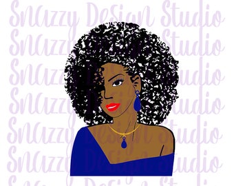 Queen Diva Cutting file ~ Afro svg ~ Pretty African Woman svg ~ Curly Hair ~ Natural ~ SVG,DXF,EPS ~ Cricut ~ Silhouette