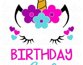 Download Unicorn Birthday Girl Svg Etsy