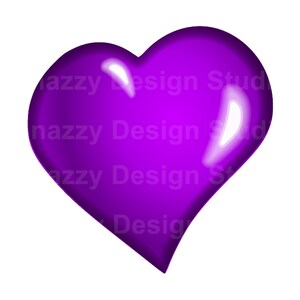 Heart png for sublimation, Purple and Red heart, Valentine Sublimation, Sublimation Hearts, 2 files, Instant Download image 3