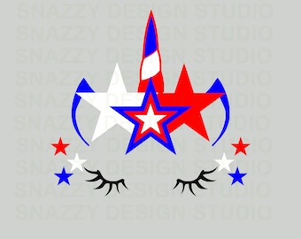4th of July Unicorn, Fourth of July, Independence Day, 4th of July Svg, Unicorn, Stars~ SVG,DXF,EPS ~ Cricut ~ Silhouette