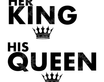 Her King His Queen svg ~ King and Queen ~ Black King svg ~ SVG,DXF,EPS ~ Cricut ~ Silhouette