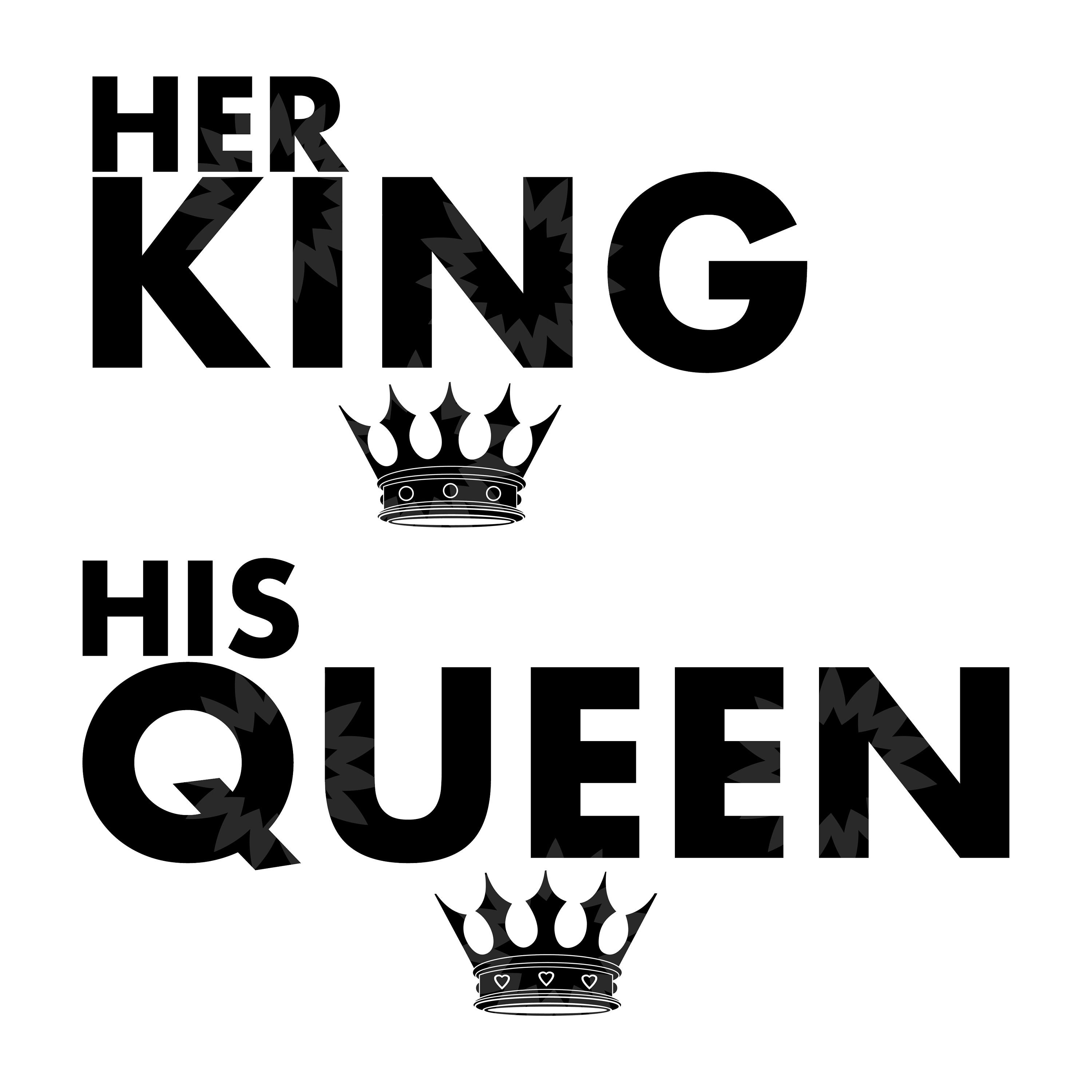 Her King His Queen svg King and Queen Black King svg SVG,DXF,EPS Cric...