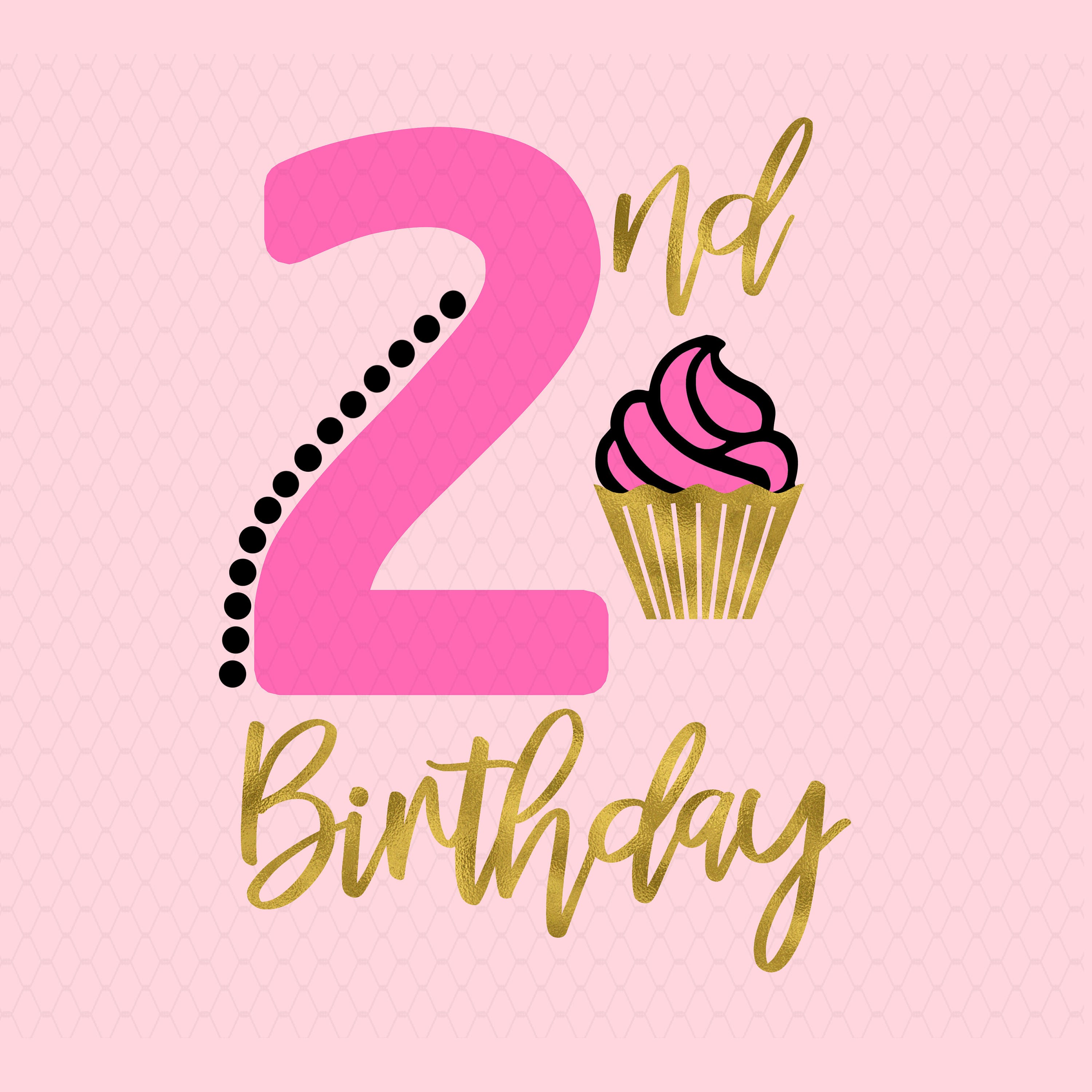 2nd Birthday Second Birthday Cupcake Birthday Svg - Etsy