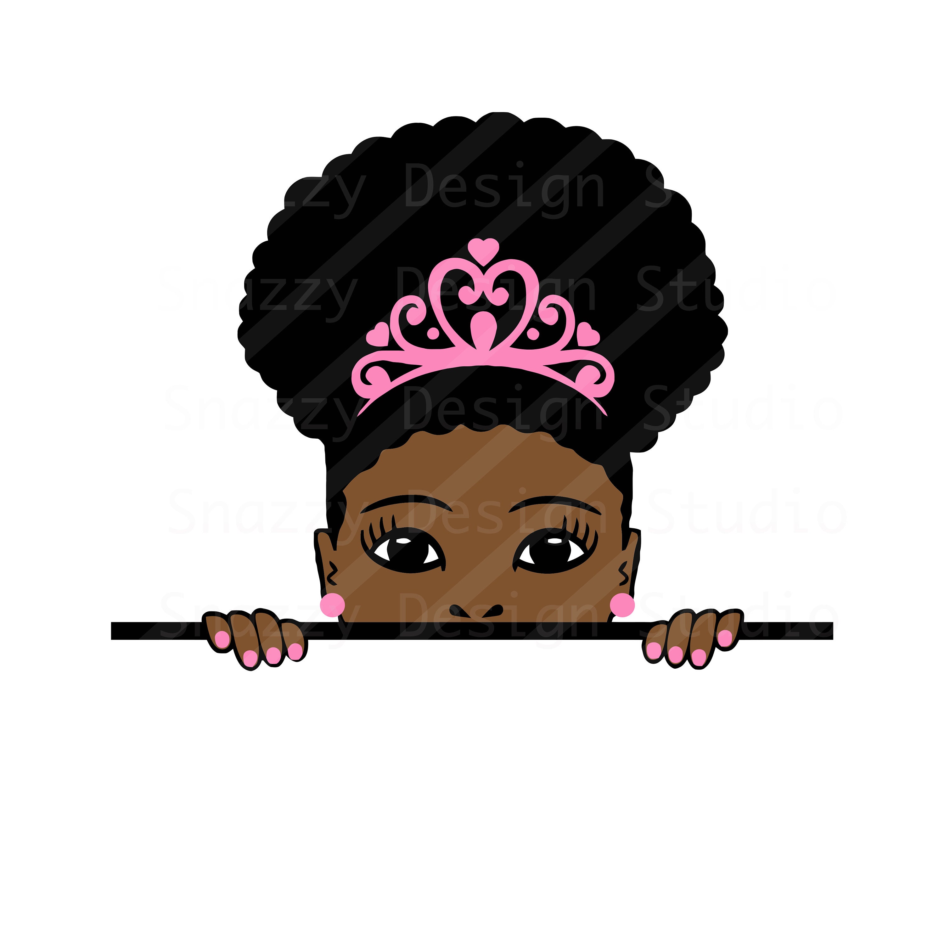 Download Peek-a-boo svg Afro puff girl svg Peeking svg Black | Etsy