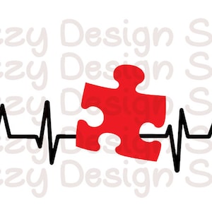 Autism svg ~ Autism Puzzle Piece ~ Autism HeartBeat ~ Ekg ~ Autism ~ SVG,DXF,EPS ~ Cricut ~ Silhouette