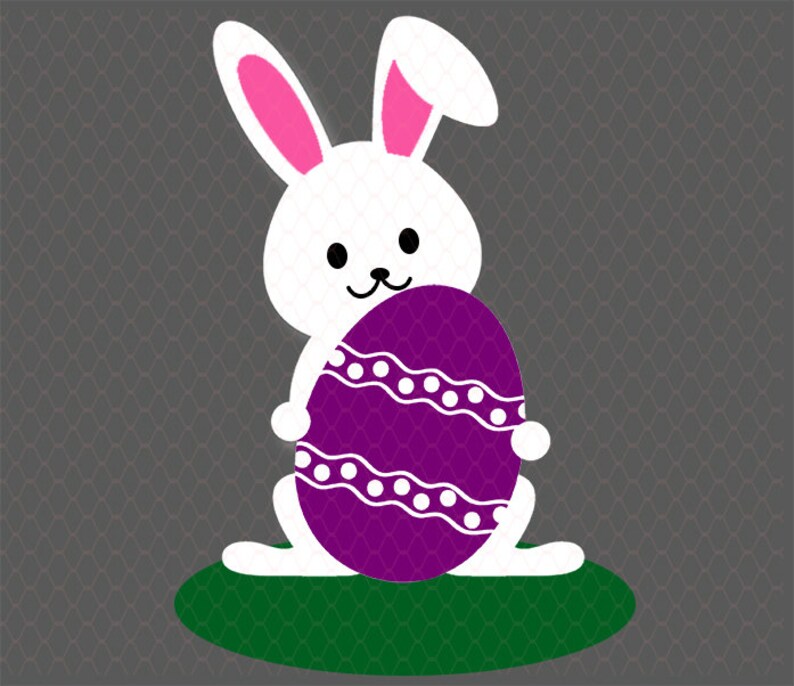 Download Easter Bunny svg Easter svg Bunny on grass Easter Egg | Etsy