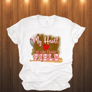 My heart is on that Field Baseball png - Sublimation baseball design - Sublimation design png - DTG/DTF printing - Instant Download
