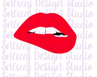 Lips ~ Biting lips ~ Lips Cut File ~ Fashion Lips ~ Mouth svg ~ Sexy Lips ~ Lip Biting ~ (SVG, EPS, DXF)