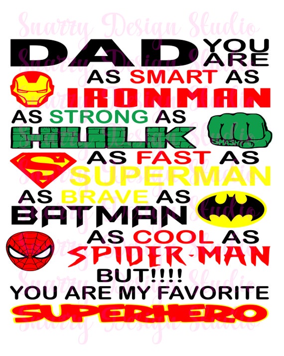 Father's Day Superhero SVG Cutting File EPS - Etsy