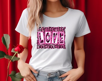 Download del design di sublimazione PNG amore di San Valentino, Leopardo amore San Valentino png, PNG di San Valentino, sublimazione, DTF, Download istantaneo