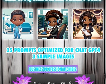 25 ChatGPT v4 and DALL-E3 Ai Art Prompt Guide ~ Chibi Business Professionals