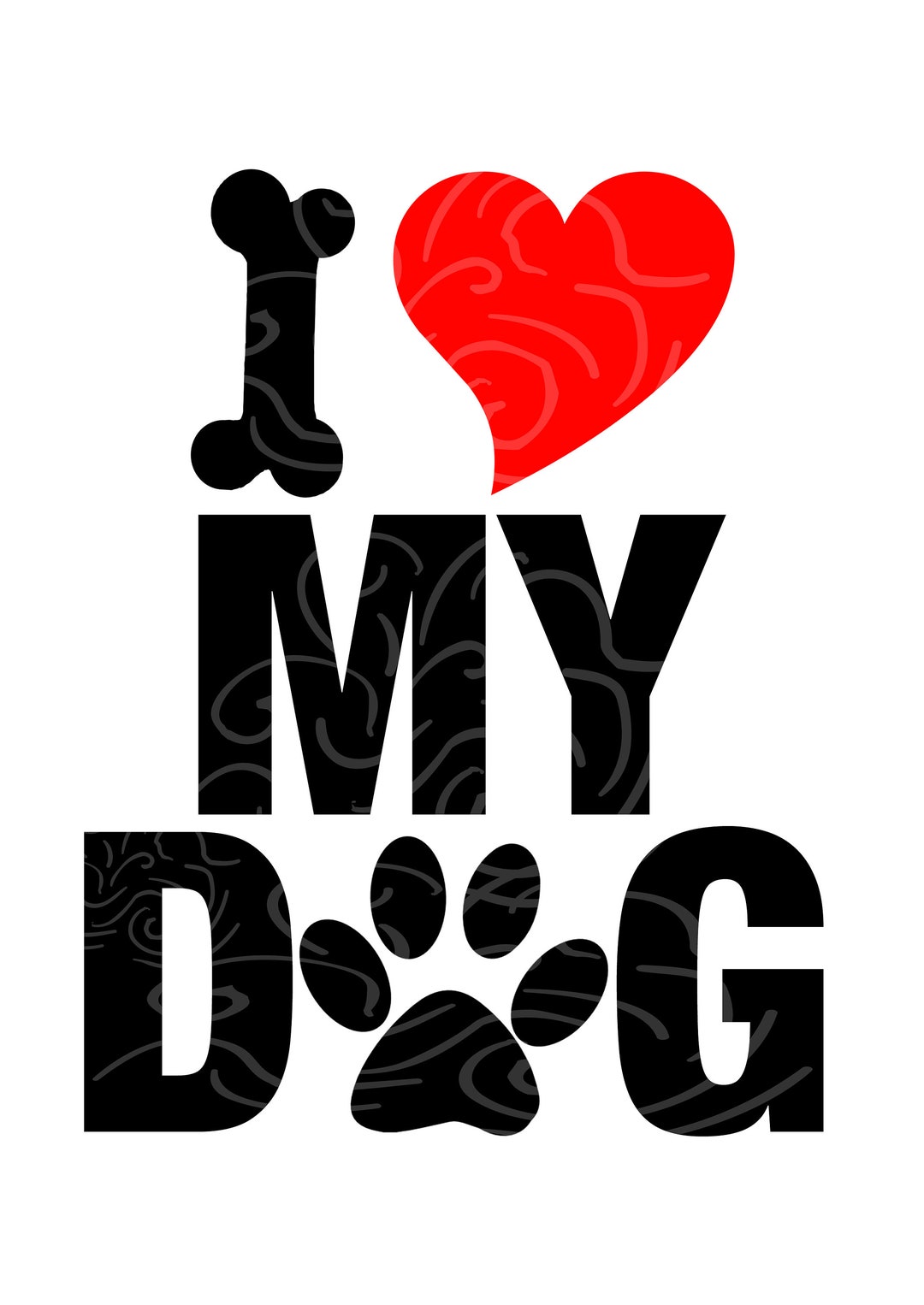 I Love My Dog Svg ~ Dog Lover Svg ~ Heart Dog ~ Dog Mom Svg ~ Dog
