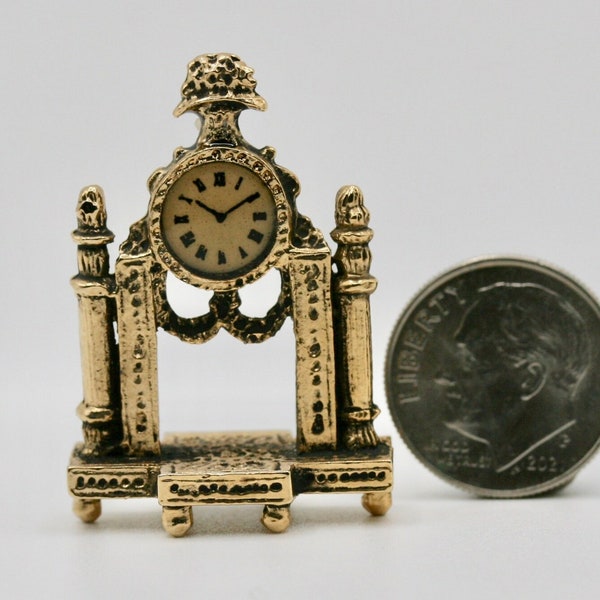 Dollhouse Miniature One Inch Scale 1:12 Mantel Clock by JKM