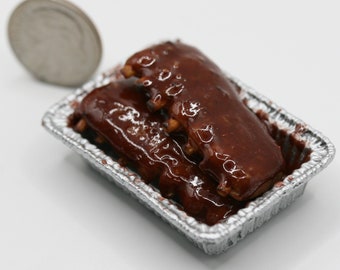 Dollhouse Miniature One Inch Scale 1:12 BBQ Ribs by CSpykersMiniaturesUS