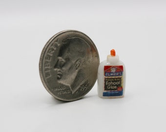 Miniature Elmers Glue Bottle large Dolls House Replica Leololabykelly 