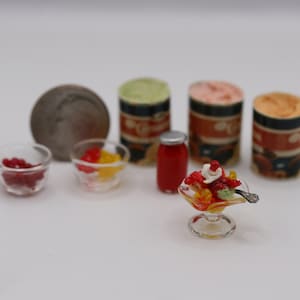Dollhouse Miniature One Inch Scale 1:12 Sundae Set