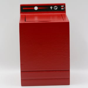 Dollhouse Miniature One Inch Scale 1:12 Red Washing machine