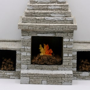 Dollhouse Miniature One Inch Scale 1:12 Outdoor &quot;stone&quot; fireplace