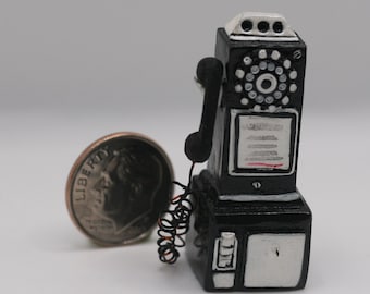 Dollhouse Miniature One Inch Scale 1:12 Payphone