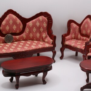 Dollhouse Miniature One Inch Scale 1:12 Sofa set