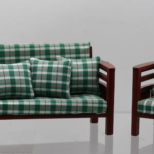 Dollhouse Miniature One Inch Scale 1:12 Sofa Set