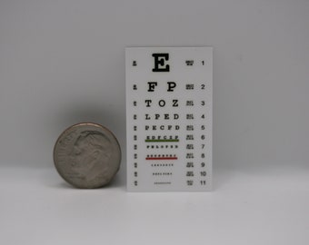 International Miniatures Dolls House Eye Test Kit Chart and Spectacles Clinic Opticians Accessory 1:12