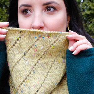 Swirling Confetti Cowl (PATTERN ONLY // Knit Cowl // Scarf // Eyelets // Easy // Quick Make)