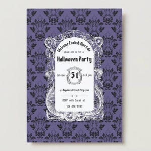 Haunted Mansion Party Invites | 3 Designs | Canva Template