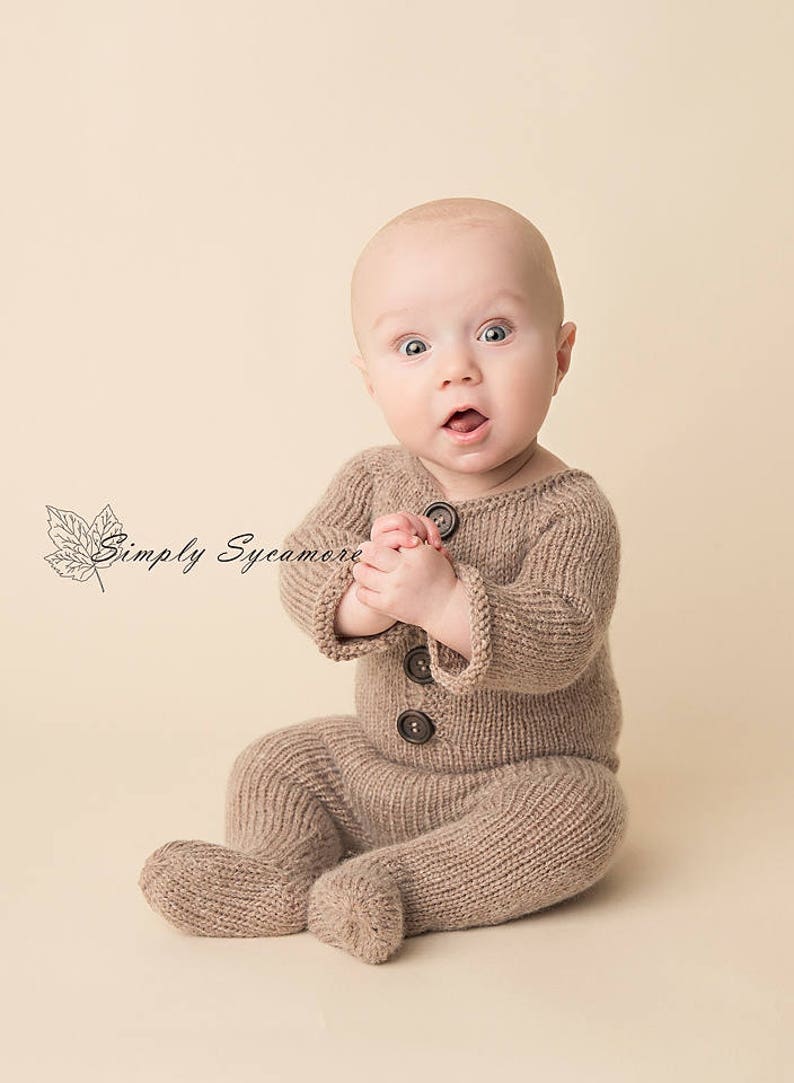 Knitting Pattern Sleeper Romper Outfit Footed Size Newborn Etsy