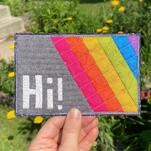 Just Saying Hi Block Pattern - Postcard Series - 4X6 or 6X9