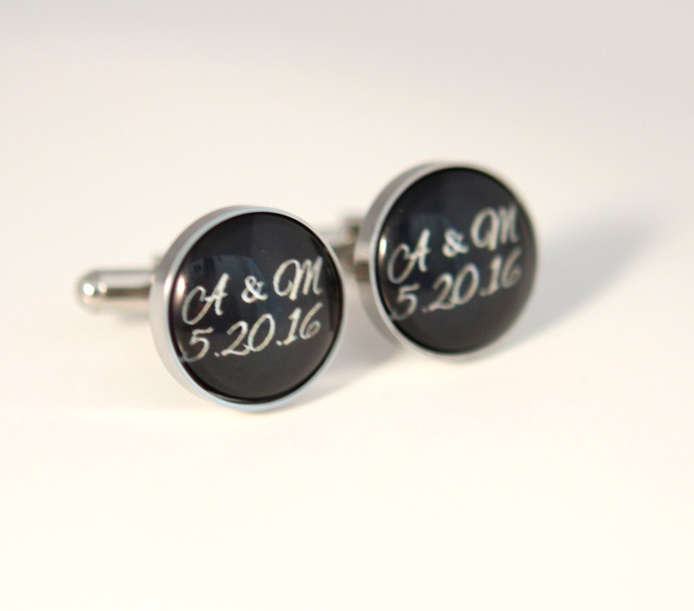 Personalized wedding cufflinks Custom wedding gift for groom Etsy