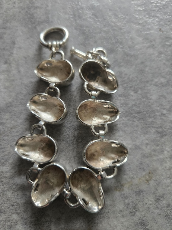 Solid Heavy 925 sterling silver biker bracelet sk… - image 8