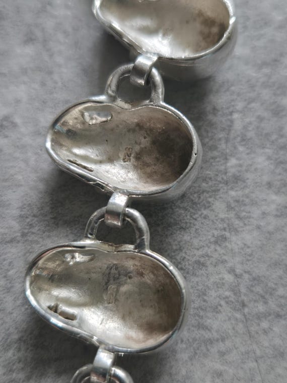 Solid Heavy 925 sterling silver biker bracelet sk… - image 6