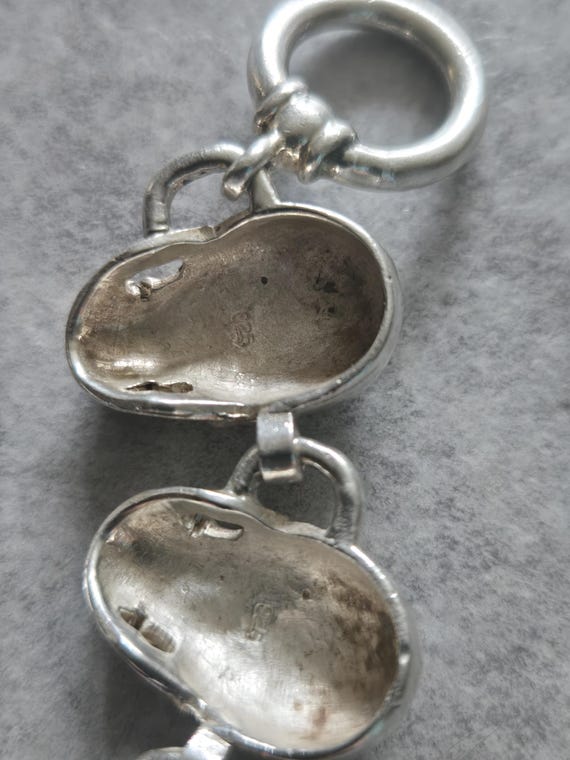 Solid Heavy 925 sterling silver biker bracelet sk… - image 4