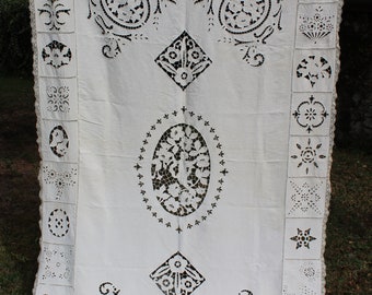French vintage large net door panel or Cutable 1232.1.1120T 51 wide x 160 drop Very versatile. .