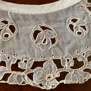 Three French Antique Embroidery on Cambric? Collars / Three Delightful Victorian Collars in Various Styles / 1900s Romantic Collars image 3